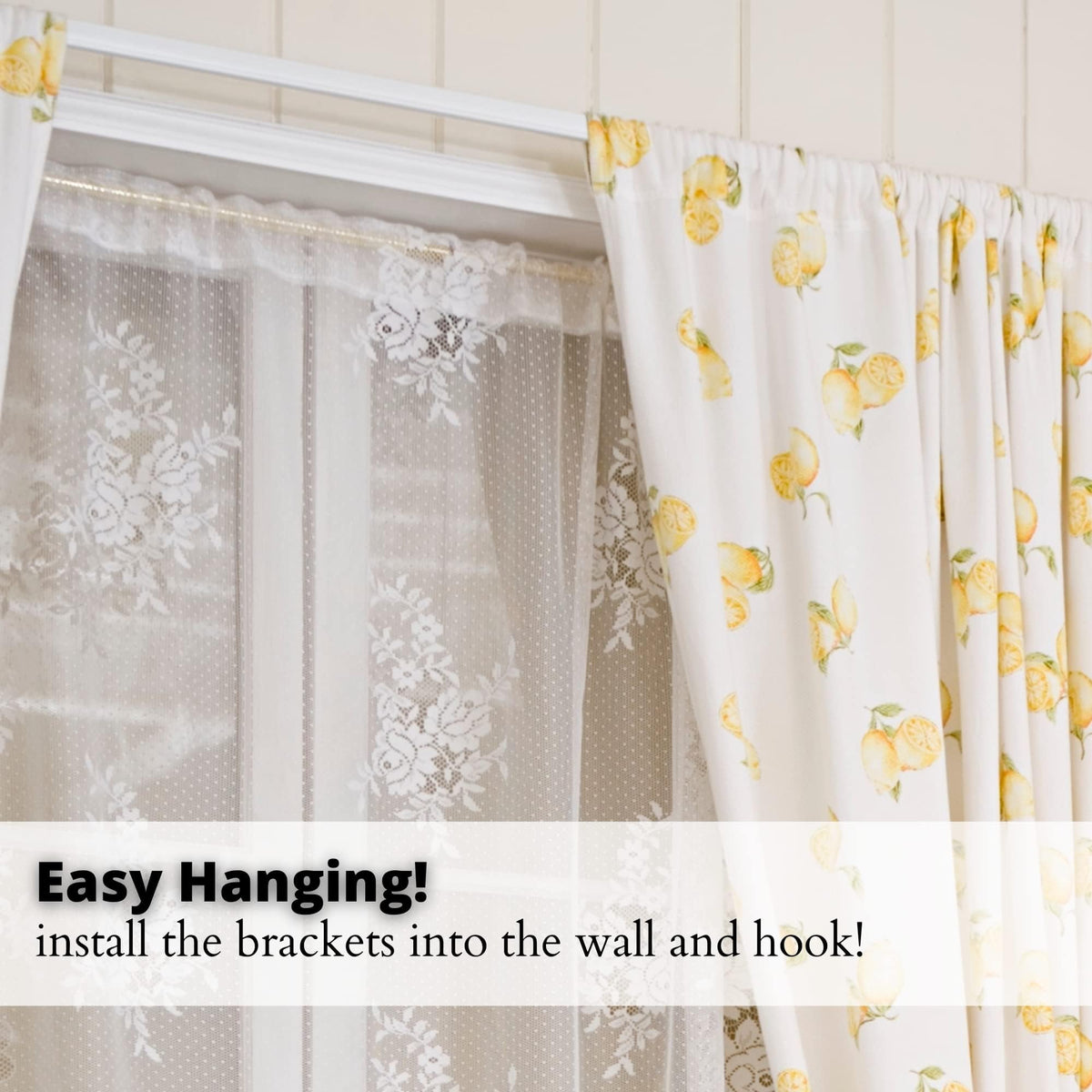 Yafa adjustable brackets support versatile configurations and heavy drapes.