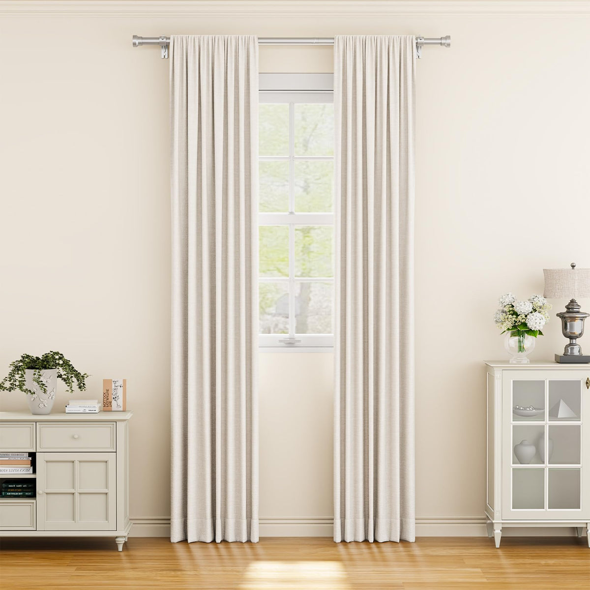 YaFex heavy-duty 1-inch rod supports drapes with stability.
