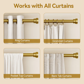 YaFex heavy-duty rod supports curtains of various weights with durability