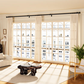 YaFex curtain rod length extension shows precise 32 to 170 inch reach