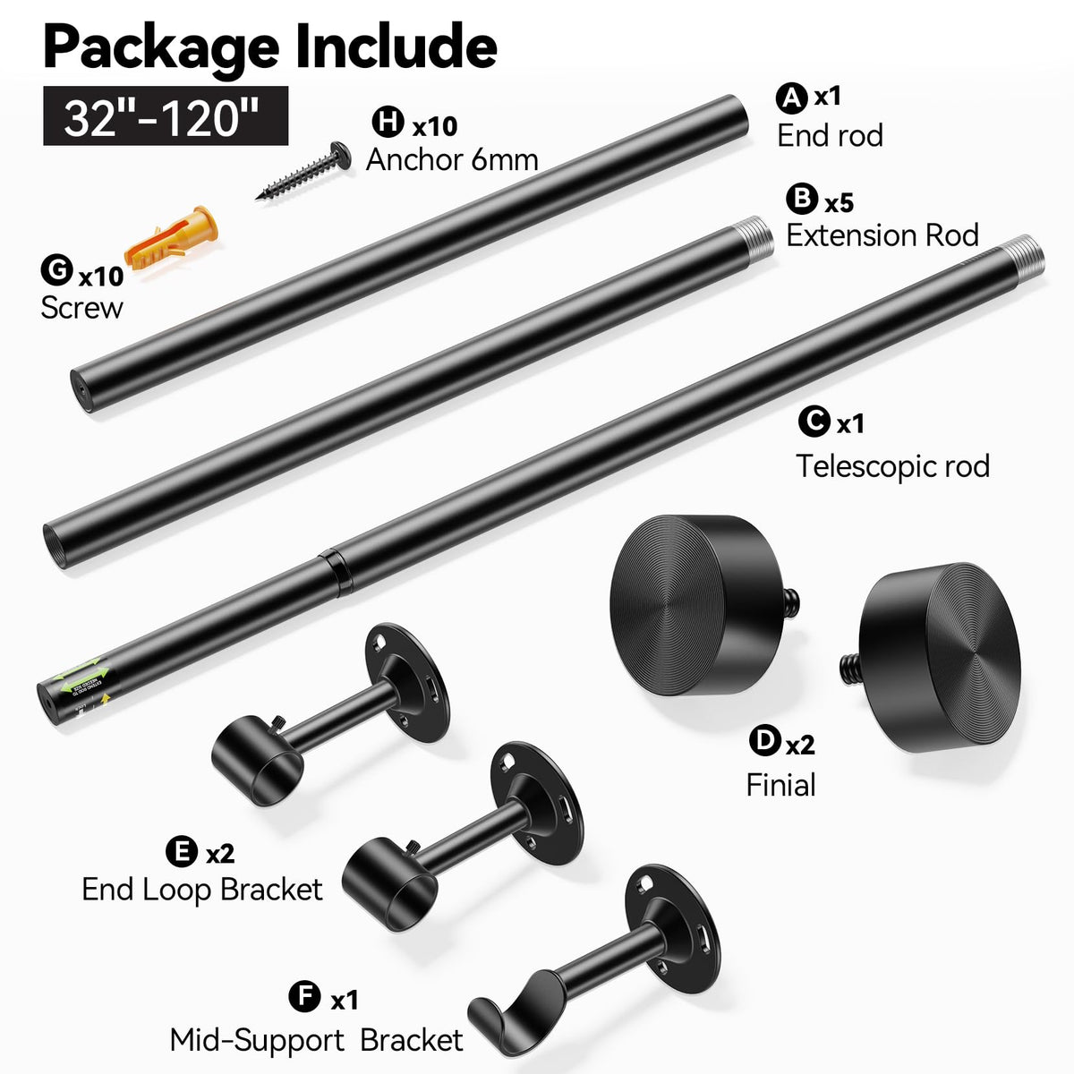 YaFex curtain rod suitable for living rooms and bedrooms.