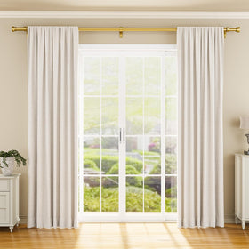 YaFex gold-finish curtain rods add modern luxury to living rooms and bedrooms.