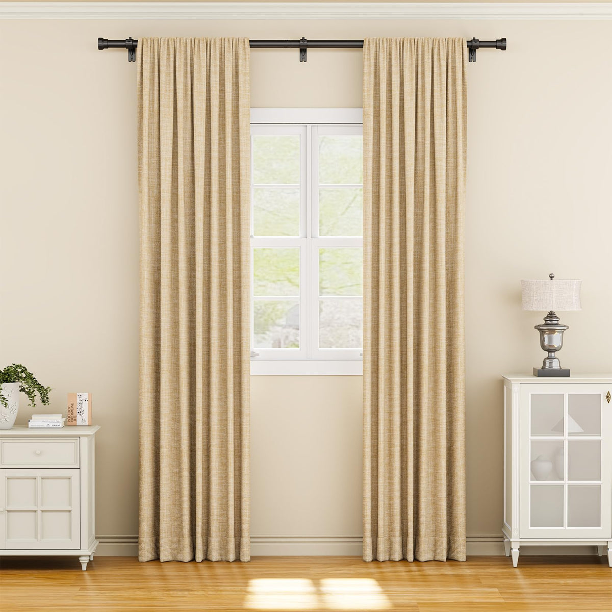 YaFex 1-inch diameter rod provides strong support for various curtain weights