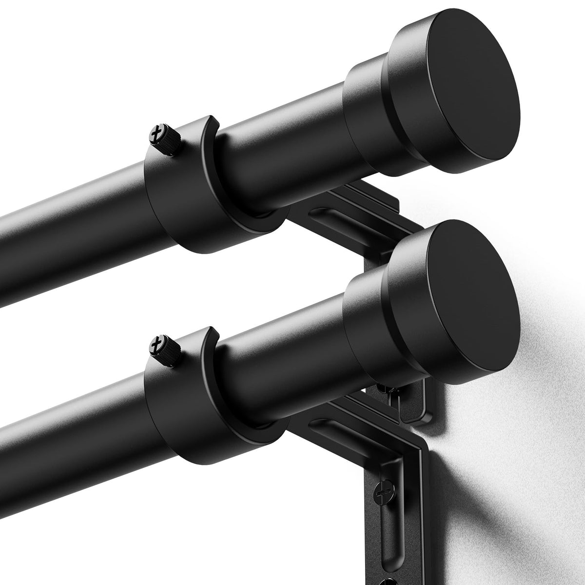 YaFex 2-pack curtain rods fit 32–58 inch windows, adjustable for flexible mounting.