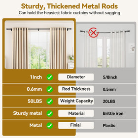 YaFex compatible with grommet, back-tab, and rod-pocket curtains.