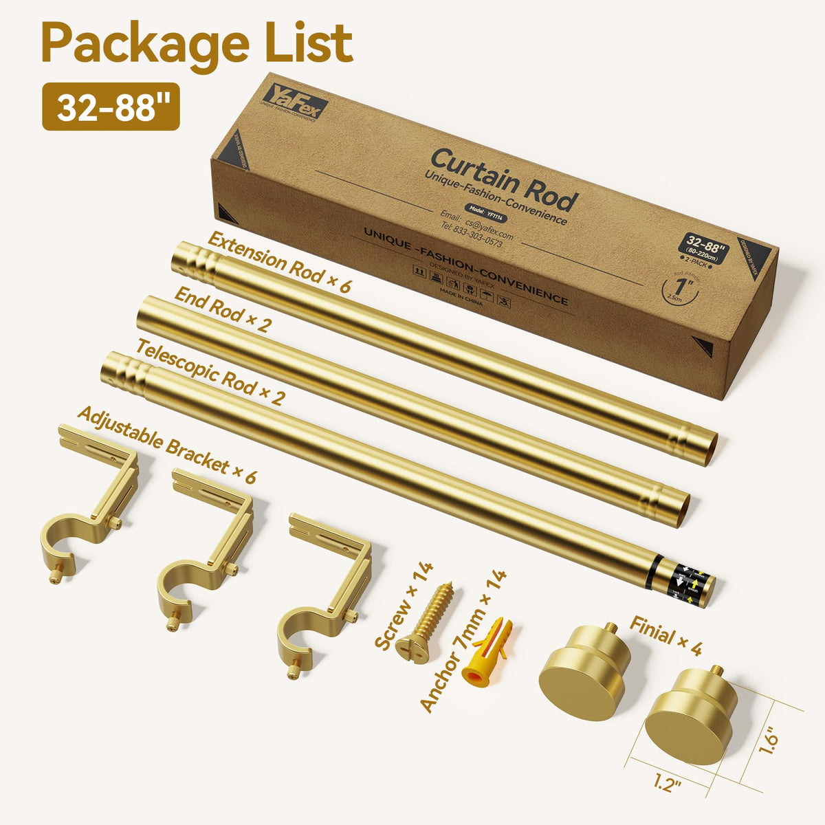 YaFex gold curtain rod complements modern living room décor.