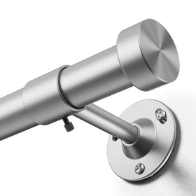 YaFex heavy-duty curtain rod extended to fit large windows with a strong silver finish