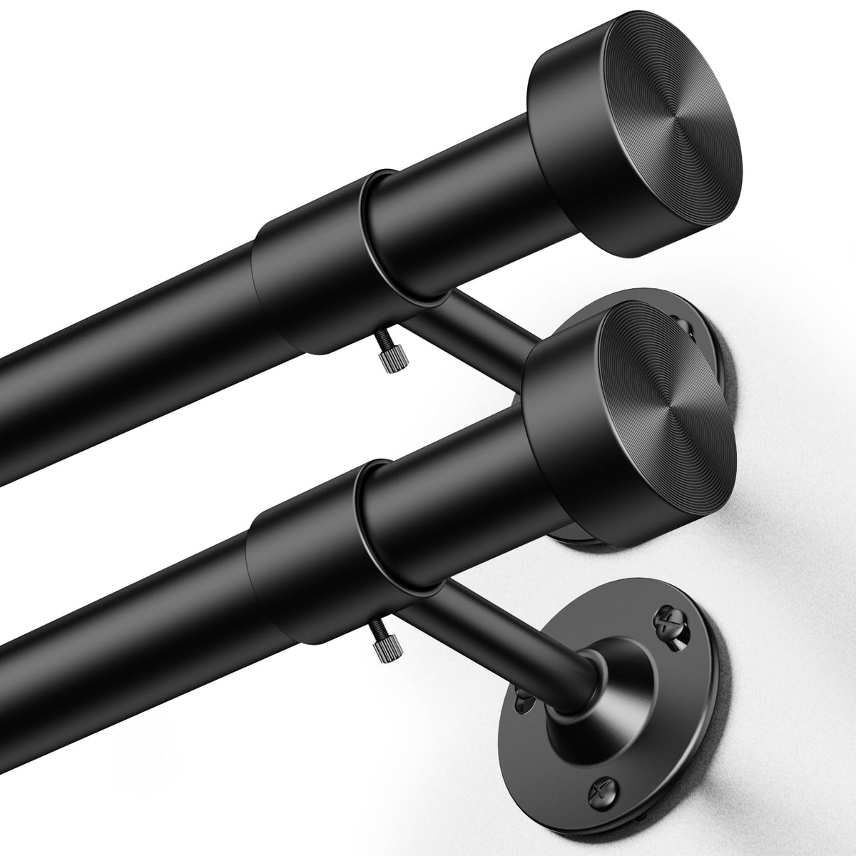 YaFex heavy duty curtain rod extended to fit large window openings