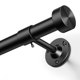 YaFex heavy-duty curtain rod fully assembled over a wide window