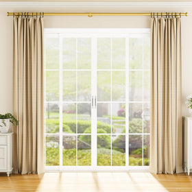 YaFex gold curtain rod adds elegance and reliable support for long curtains.