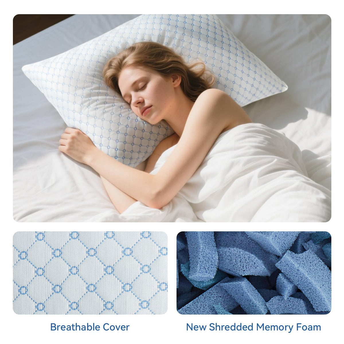Yagamo cross-cut memory foam core provides breathable, contouring support.
