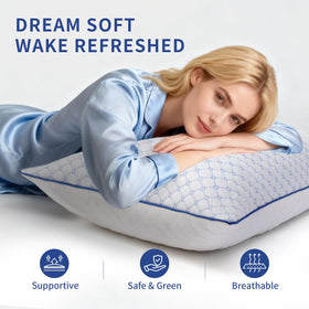 Yagamo adjustable loft pillow with shredded memory foam filling.