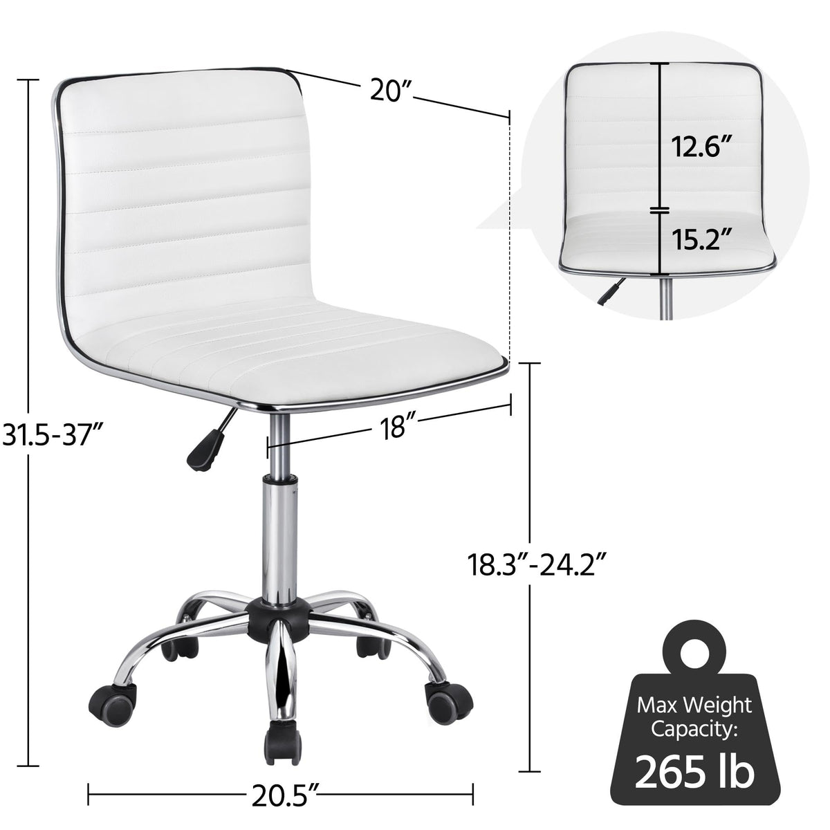 Yaheetech white desk chair with sleek design complements modern interiors.