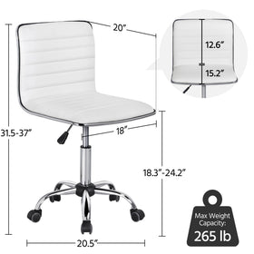 Yaheetech white desk chair with sleek design complements modern interiors.