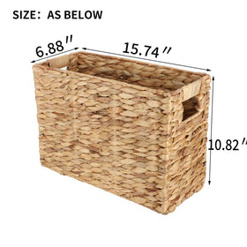 Rectangular magazine basket ideal for living room and shelves.