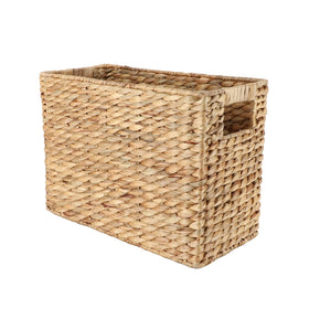 YAHUAN water hyacinth storage basket with built-in handles for easy carrying.