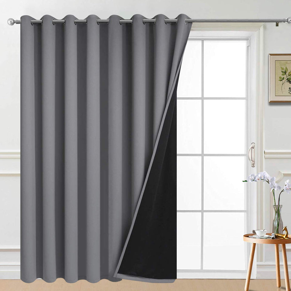 Yakamok blackout curtain two-layer fabric closeup showing dense weave and privacy.