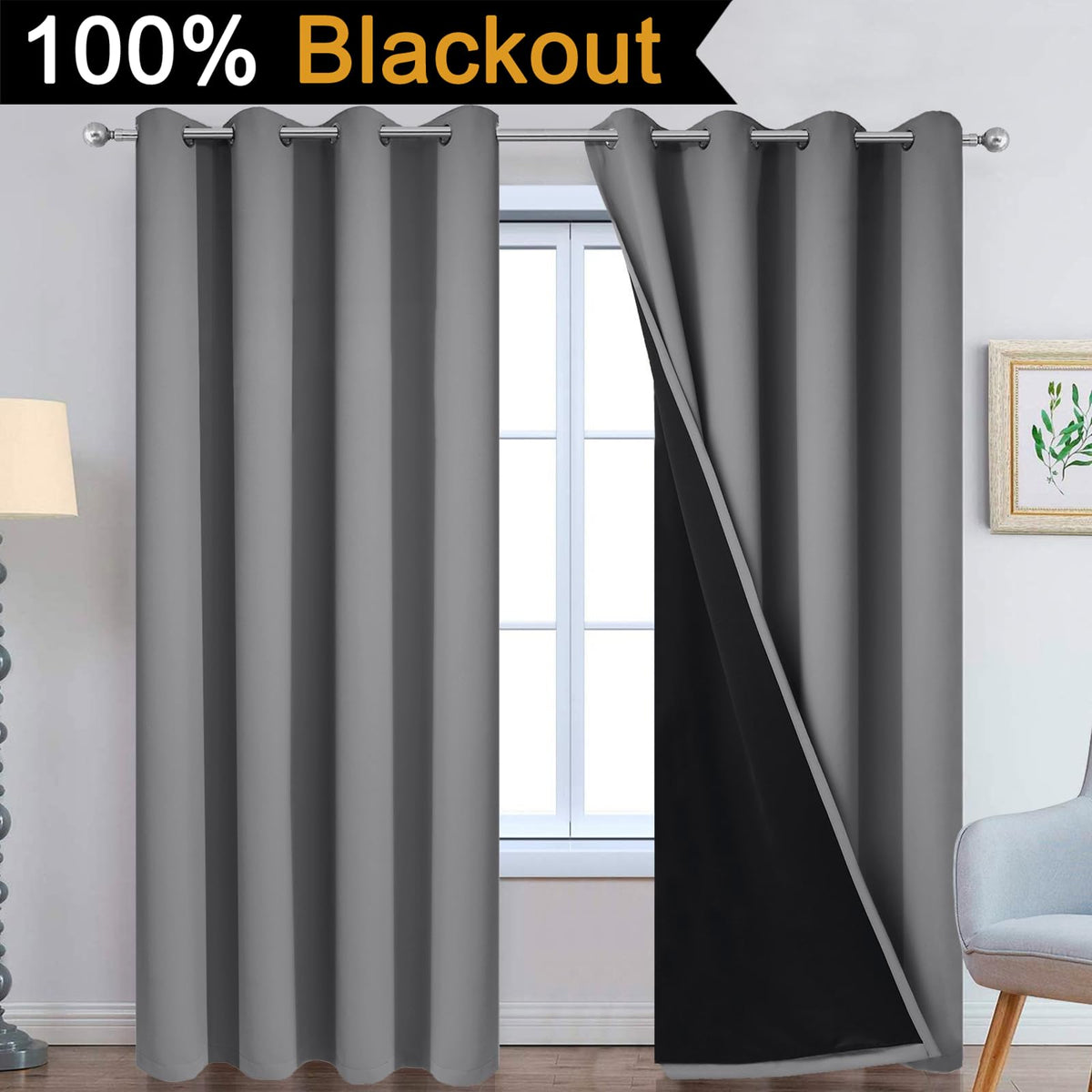 Yakamok grey panel close-up showing two layer fabric for light blocking