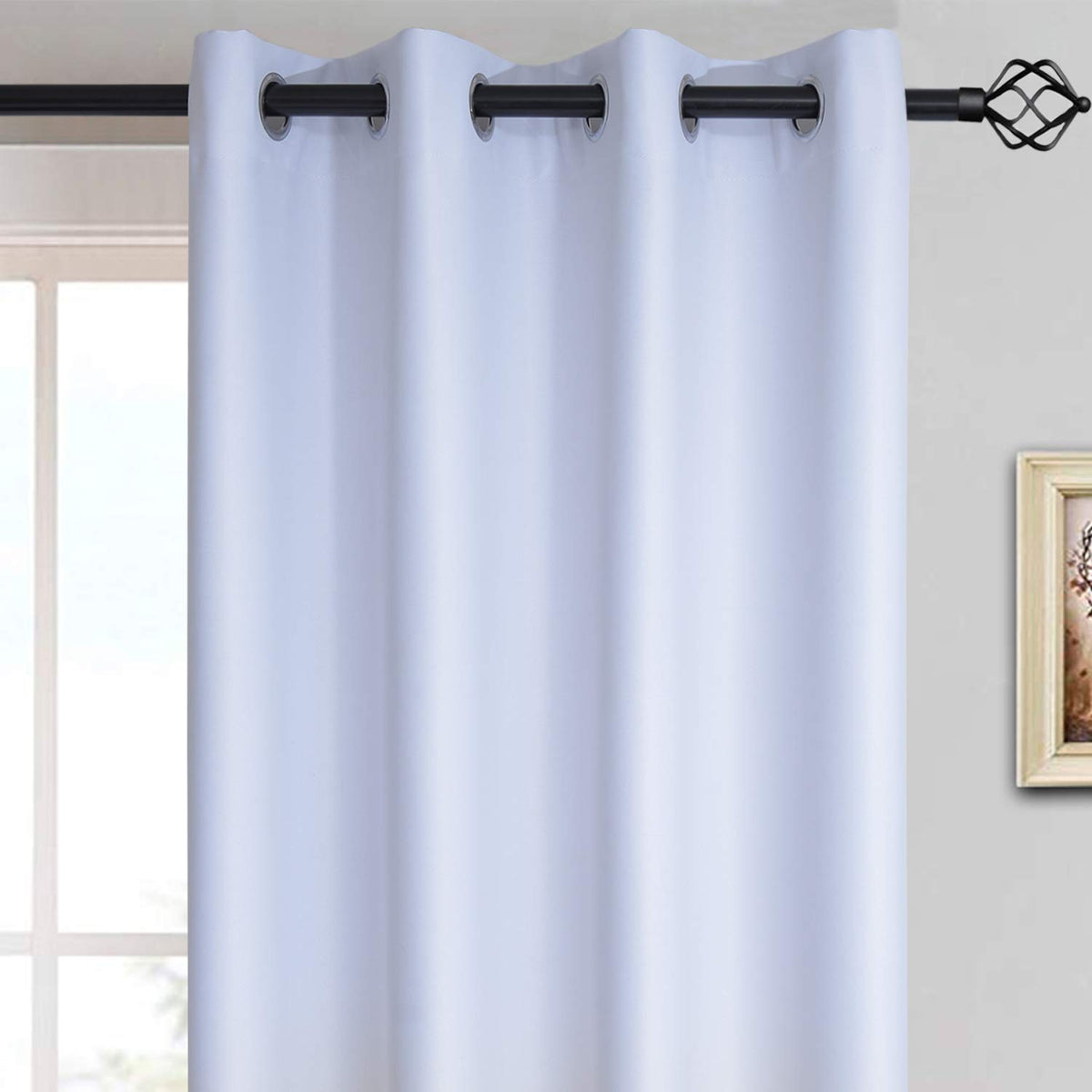 Yakamok gradient curtains provide privacy while allowing ambient light to filter through.