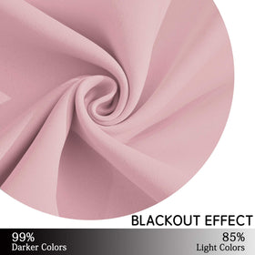 Yakamok pink blackout curtains machine washable for easy upkeep.