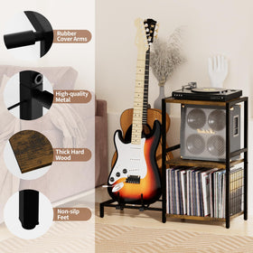 YAKANJ 3-tier storage keeps records and gear neatly organized for quick access.