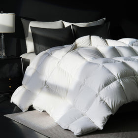 Yalamila goose-down comforter with a baffle-box design for even warmth.