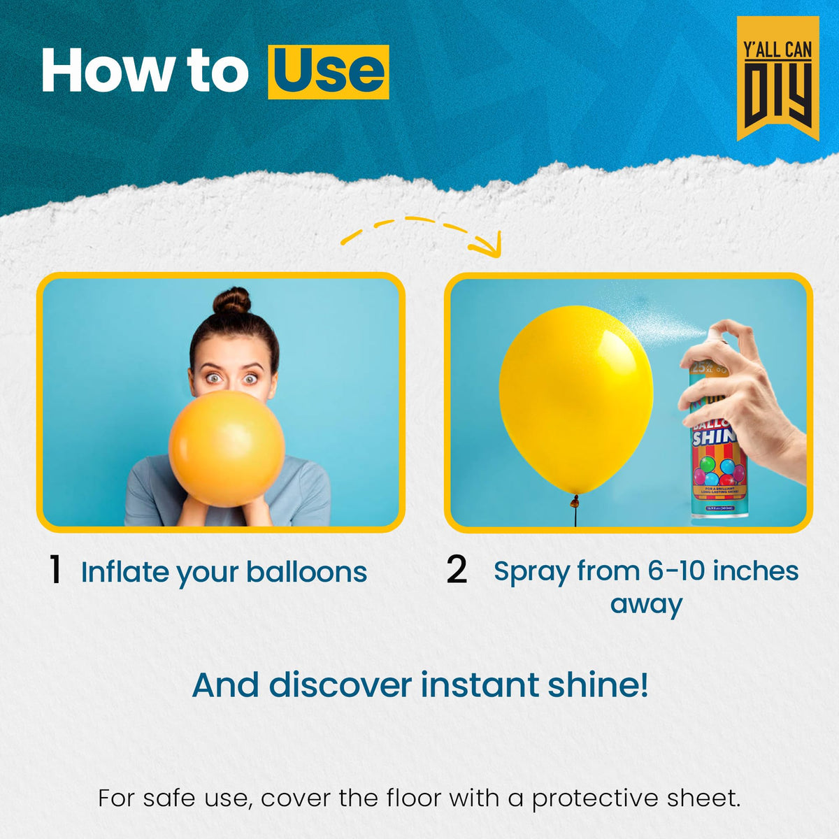 Yallcandiy Balloon Fast-Dry Spray delivers quick, lasting shine with minimal cleanup.