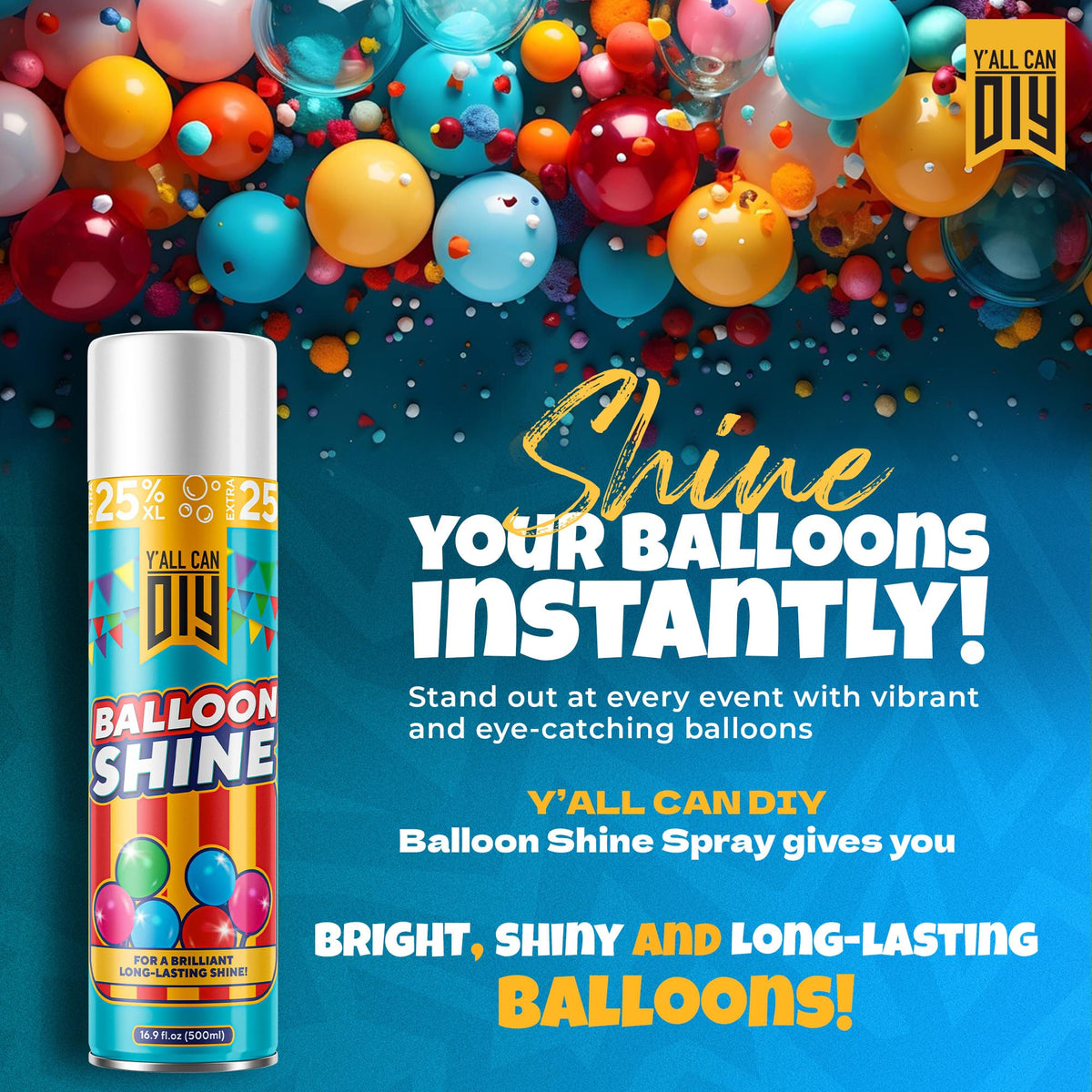 Yallcandiy Balloon Shine 4-Pack provides ample coverage for large party setups.