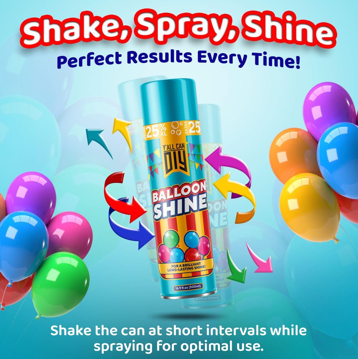 Yallcandiy Balloon Shine Spray application offers easy, drip-free decorating.