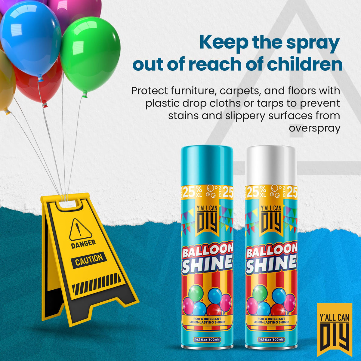Yallcandiy Balloon Water-Resistant Coating protects decorations during outdoor celebrations.