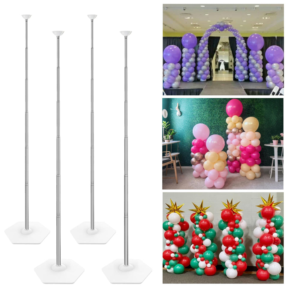 YALLOVE balloon column stand set of 4 telescoping poles for quick, stable setup