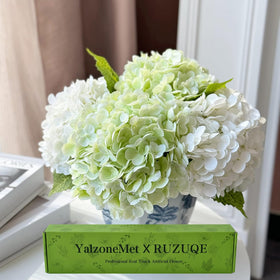 YalzoneMet artificial hydrangea flowers set of four for year-round decor.