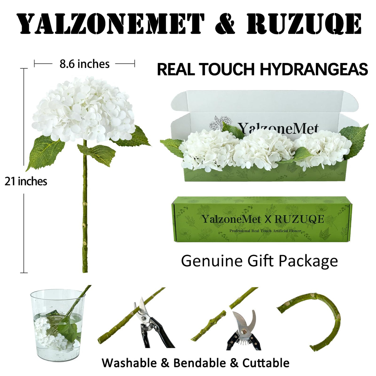 YalzoneMet hydrangea centerpiece ensemble for weddings and events.