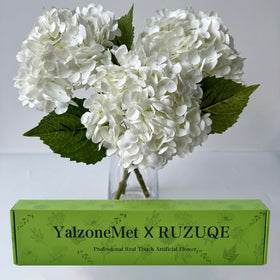 YalzoneMet white hydrangea 3pc bundle—easy, elegant home decor.