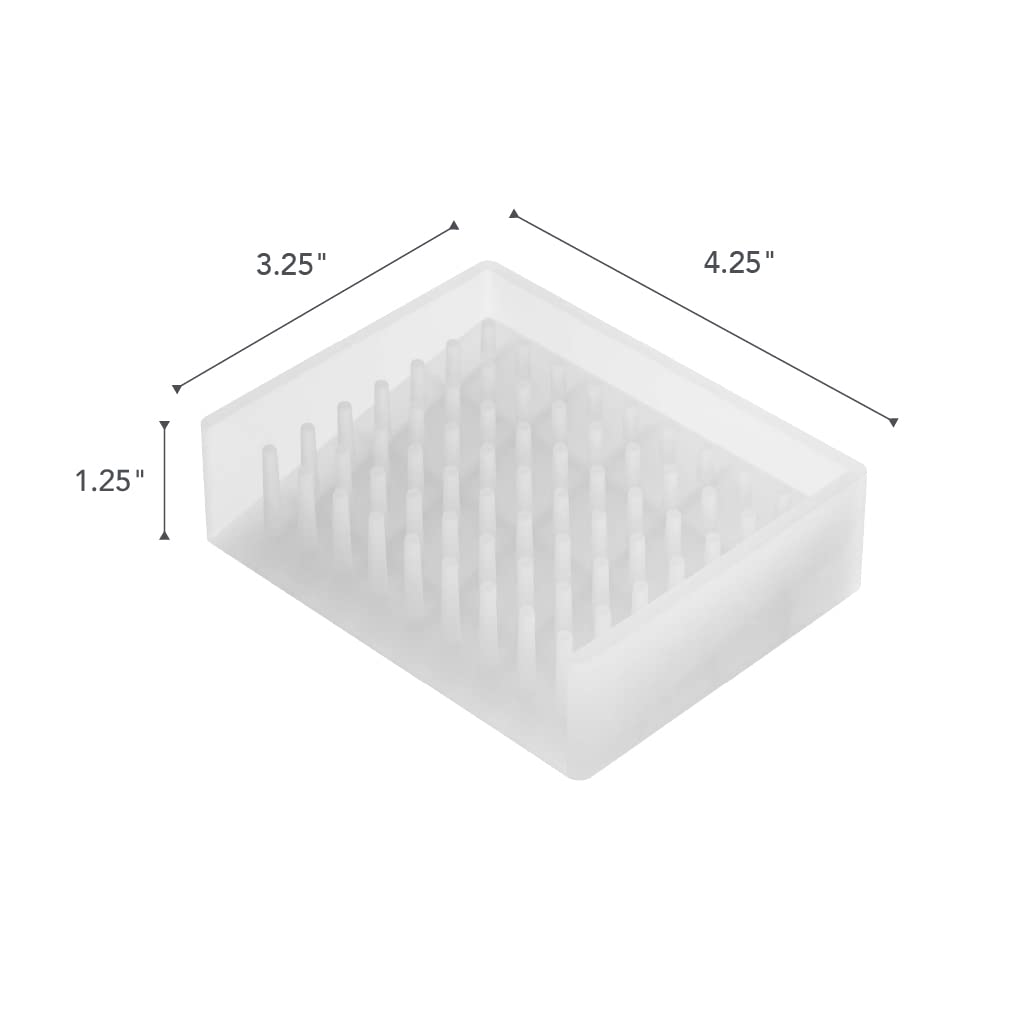 Yamazaki bathroom or shower area displays a modern, minimal soap tray.