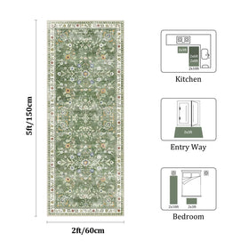 Yamaziot durable overlocked edges reinforce daily wear on a green runner
