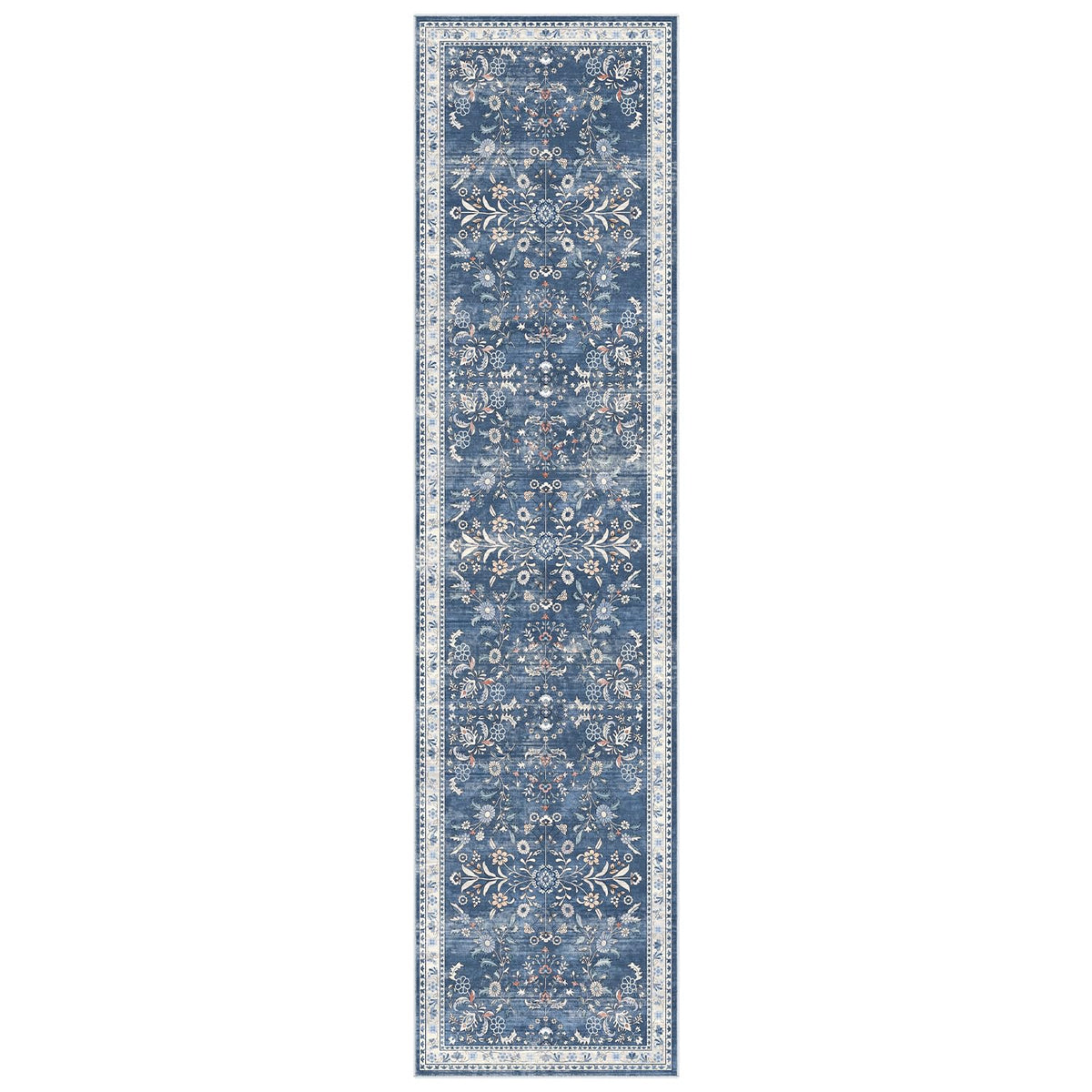Yamaziot entryway-friendly rug suited for kitchen, laundry, and hallways in blue.