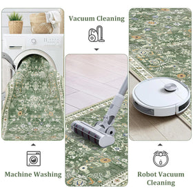 Yamaziot kitchen and hallway rug is easy to clean with cold water washes.