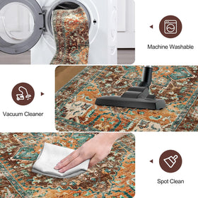 Yamaziot machine-washable rug ready for quick, easy cleaning.