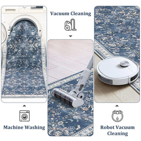 Yamaziot machine washable rug simplifies cleaning for busy homes.