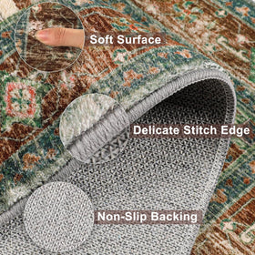Close-up of Yamaziot stain-resistant faux wool texture in a warm color palette.