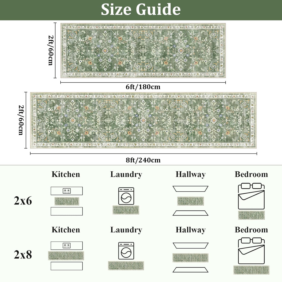 Boho vintage floral motif on Yamaziot rug elevates living spaces.