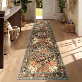 Yamaziot washable runner 2x8 boho vintage offers soft underfoot comfort.