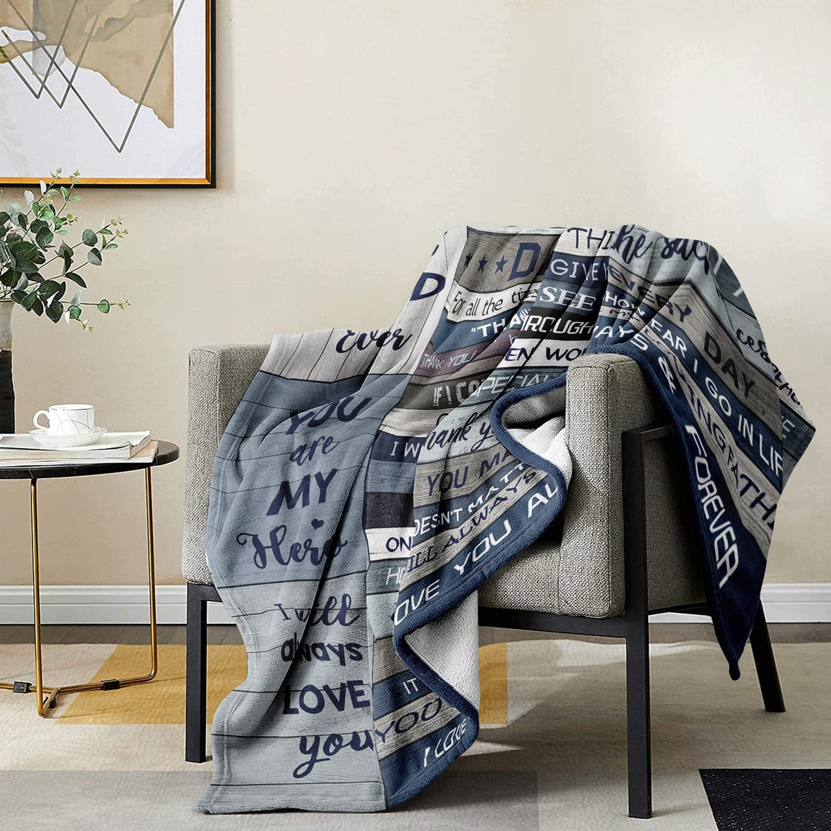 Yamco for Dad blanket, folded compactly, easy to carry during travel.