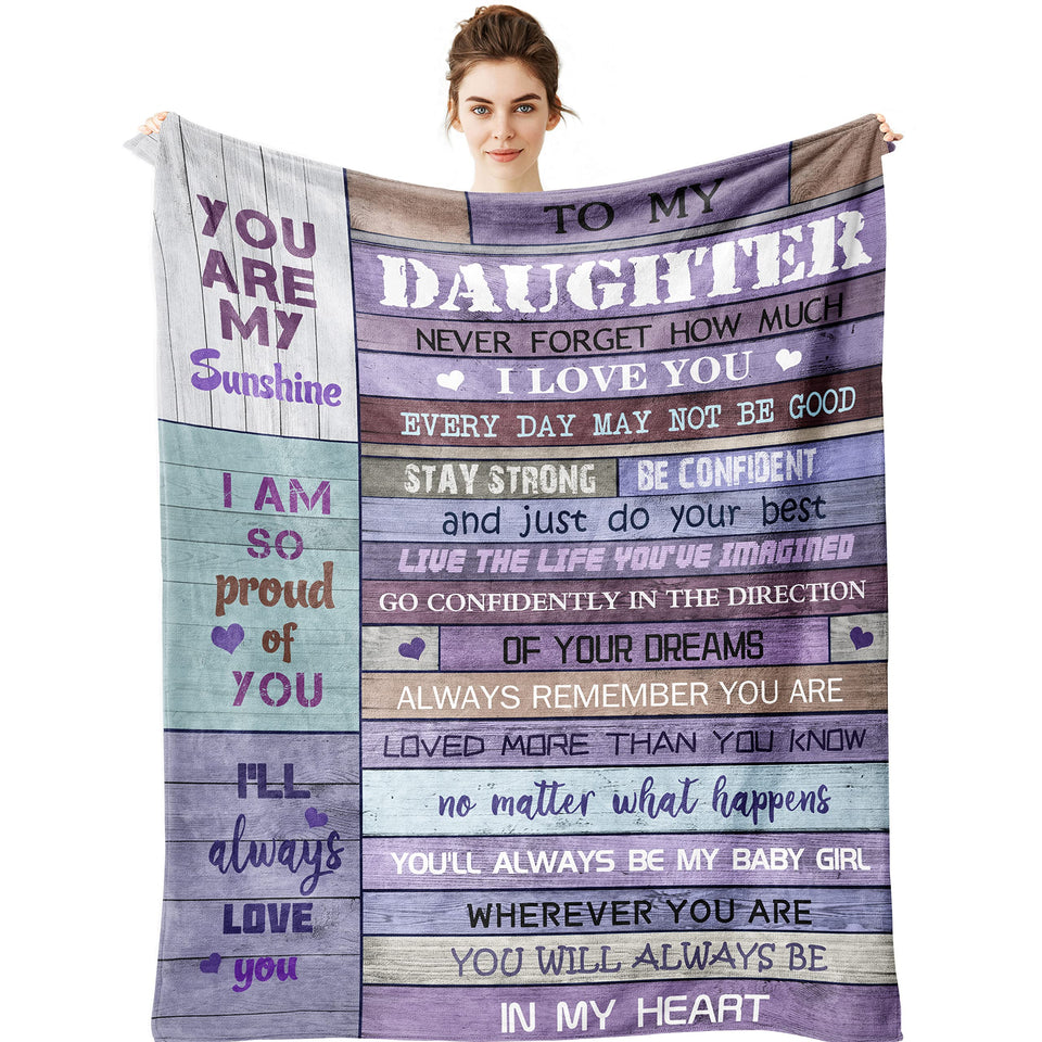 Yamco To My Daughter blanket in soft non-pilling fleece for cozy warmth and durability.