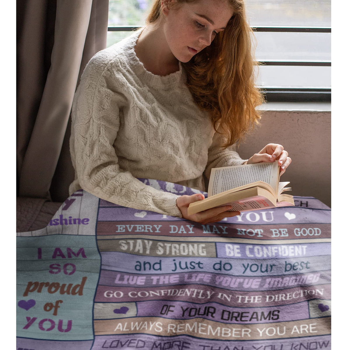 Soft warmth of the Yamco blanket, easy to fold for travel.