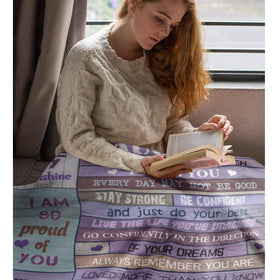Soft warmth of the Yamco blanket, easy to fold for travel.