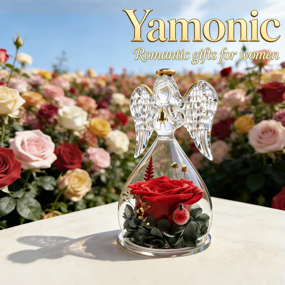 Yamonic display on desk or nightstand adds a gentle focal point