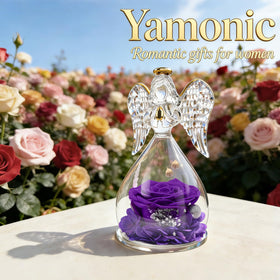 Yamonic ornate-rose-angel-decoration-purple brightens home decor