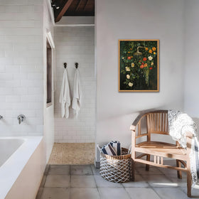 Yaneiro artwork doubles as elegant bathroom or living room focal point.